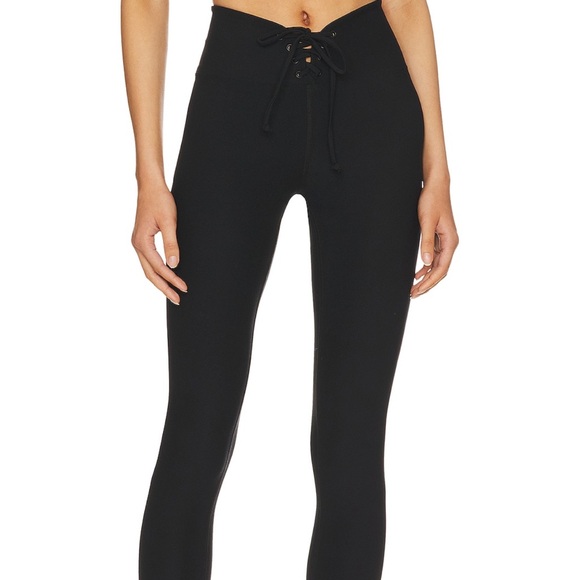 Revolve - Year Of Ours — Stretch Football Leggings in Black- lace up tie detail - Picture 6 of 14